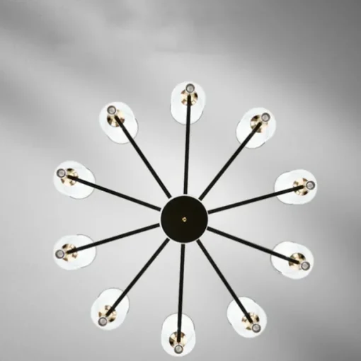 Modern Chandelier Ceiling Light LED Pendant Lights Modern Flush Mount Ceiling Lamp for Dining Room Living Room Black Golden 6/8/10/15-Lights 110-240V