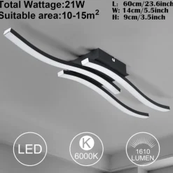 Modern Dimmable LED Ceiling light curved 2 Head 15W 3 Head 20W 4 Head 24W Minimalist Embedded Ceiling Light Fixtures Suitable for Hallways Study Rooms Bedrooms Jobbies Kitchens