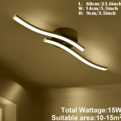 Modern Dimmable LED Ceiling light curved 2 Head 15W 3 Head 20W 4 Head 24W Minimalist Embedded Ceiling Light Fixtures Suitable for Hallways Study Rooms Bedrooms Jobbies Kitchens