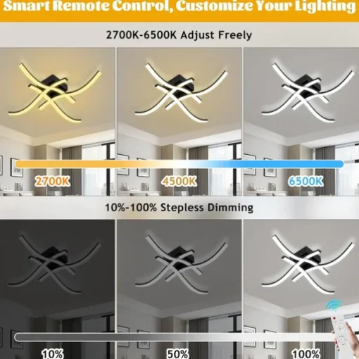 Modern Dimmable LED Ceiling light curved 2 Head 15W 3 Head 20W 4 Head 24W Minimalist Embedded Ceiling Light Fixtures Suitable for Hallways Study Rooms Bedrooms Jobbies Kitchens