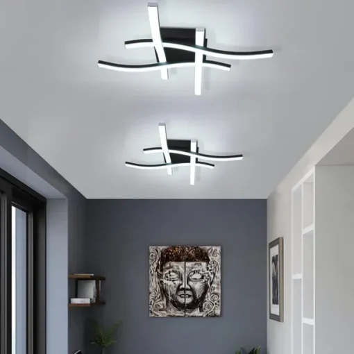 Modern Dimmable LED Ceiling light curved 2 Head 15W 3 Head 20W 4 Head 24W Minimalist Embedded Ceiling Light Fixtures Suitable for Hallways Study Rooms Bedrooms Jobbies Kitchens
