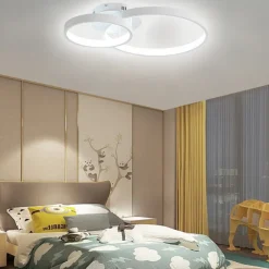 Modern LED Ceiling Light 2-Ring Flush Mount Contemporary Chandelier Ceiling Lamp 3000/6000K 110-240V