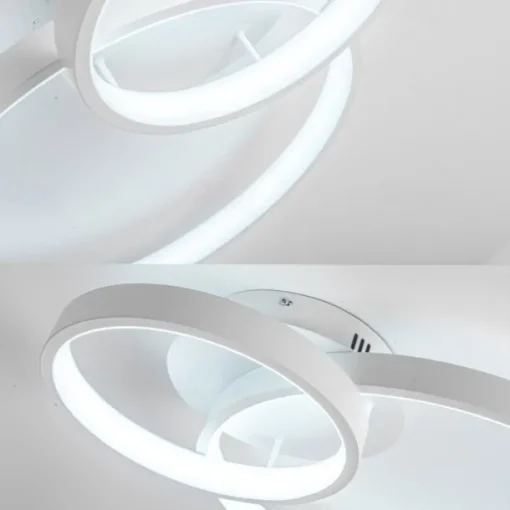 Modern LED Ceiling Light 2-Ring Flush Mount Contemporary Chandelier Ceiling Lamp 3000/6000K 110-240V
