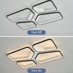 Modern LED Ceiling Light Living Room 4 Heads 52W 64W Square Modern Simple Remote ControlAPP Personalized Creative room Light Infinite Dimming Master Bedroom Light