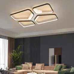 Modern LED Ceiling Light Living Room 4 Heads 52W 64W Square Modern Simple Remote ControlAPP Personalized Creative room Light Infinite Dimming Master Bedroom Light