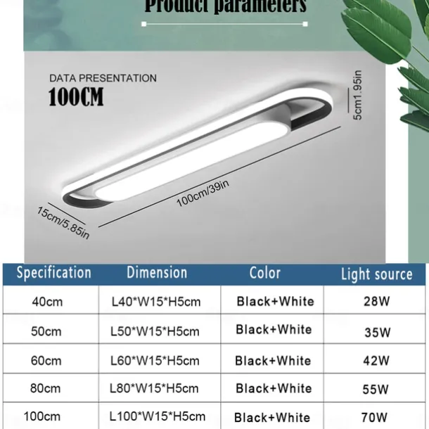 Modern LED Ceiling Light 15.6-39in Embedded Ceiling Light Suitable for Metal Ceiling Chandeliers in Living Rooms Bedrooms Restaurants Offices Corridors and Corridors AC110V AC220V