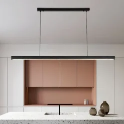 Modern LED Pendant Lighting Dimmable LED Chandelier Linear Design 60/80/100cm Hanging Light Fixture for Dining Room Kitchen Island Breakfast Area Living Room 110-240V