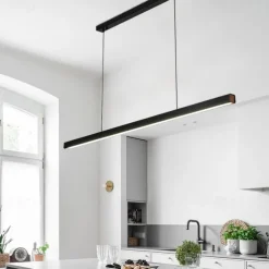 Modern LED Pendant Lighting Dimmable LED Chandelier Linear Design 60/80/100cm Hanging Light Fixture for Dining Room Kitchen Island Breakfast Area Living Room 110-240V