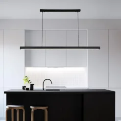 Modern LED Pendant Lighting Dimmable LED Chandelier Linear Design 60/80/100cm Hanging Light Fixture for Dining Room Kitchen Island Breakfast Area Living Room 110-240V
