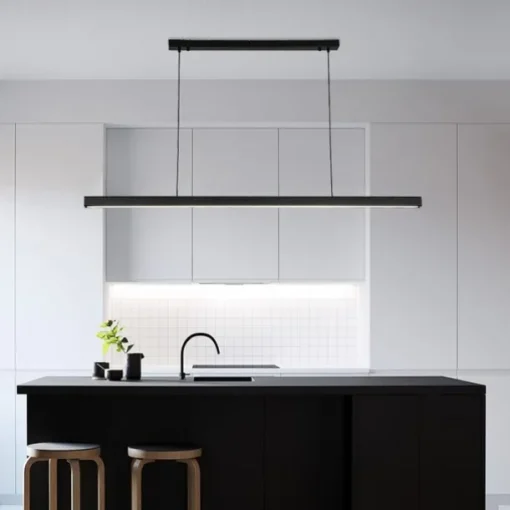Modern LED Pendant Lighting Dimmable LED Chandelier Linear Design 60/80/100cm Hanging Light Fixture for Dining Room Kitchen Island Breakfast Area Living Room 110-240V