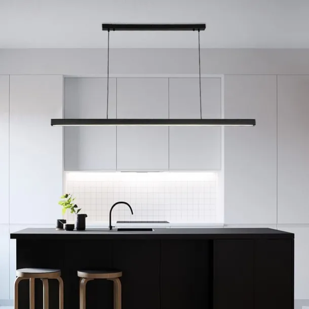 Modern LED Pendant Lighting Dimmable LED Chandelier Linear Design 60/80/100cm Hanging Light Fixture for Dining Room Kitchen Island Breakfast Area Living Room 110-240V