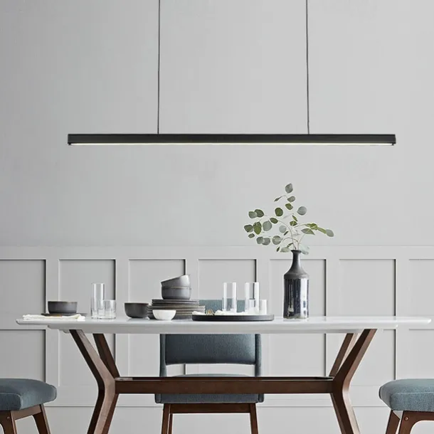 Modern LED Pendant Lighting Dimmable LED Chandelier Linear Design 60/80/100cm Hanging Light Fixture for Dining Room Kitchen Island Breakfast Area Living Room 110-240V