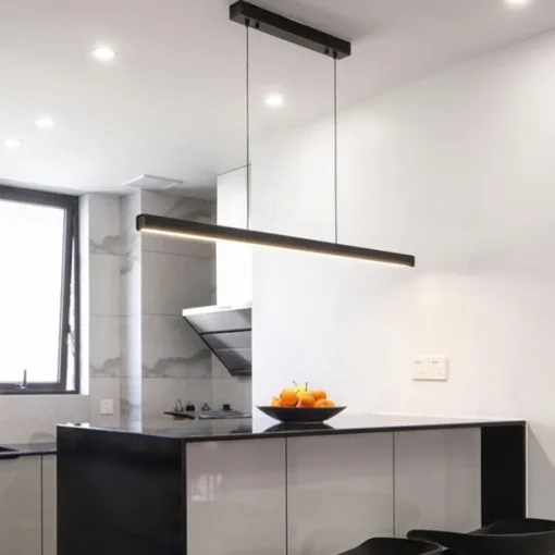 Modern LED Pendant Lighting Dimmable LED Chandelier Linear Design 60/80/100cm Hanging Light Fixture for Dining Room Kitchen Island Breakfast Area Living Room 110-240V