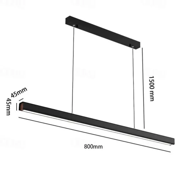 Modern LED Pendant Lighting Dimmable LED Chandelier Linear Design 60/80/100cm Hanging Light Fixture for Dining Room Kitchen Island Breakfast Area Living Room 110-240V