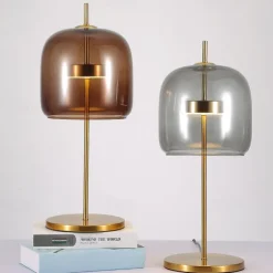 Modern Led Table Lamp with Glass Lampshade Simple Bedroom Bedside Desk Lights Nordic Creative Glass Home Decorative Table Lamps 110-240V