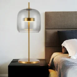 Modern Led Table Lamp with Glass Lampshade Simple Bedroom Bedside Desk Lights Nordic Creative Glass Home Decorative Table Lamps 110-240V