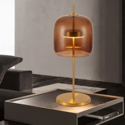 Modern Led Table Lamp with Glass Lampshade Simple Bedroom Bedside Desk Lights Nordic Creative Glass Home Decorative Table Lamps 110-240V