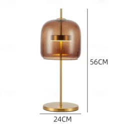 Modern Led Table Lamp with Glass Lampshade Simple Bedroom Bedside Desk Lights Nordic Creative Glass Home Decorative Table Lamps 110-240V