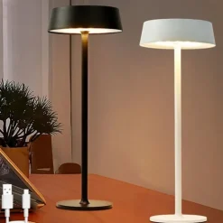 Modern Metal Desk Lamp with USB Charging & Touch Dimming, LED Table Light for Bars Living Rooms Coffee Shops 1PC