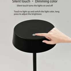 Modern Metal Desk Lamp with USB Charging & Touch Dimming, LED Table Light for Bars Living Rooms Coffee Shops 1PC