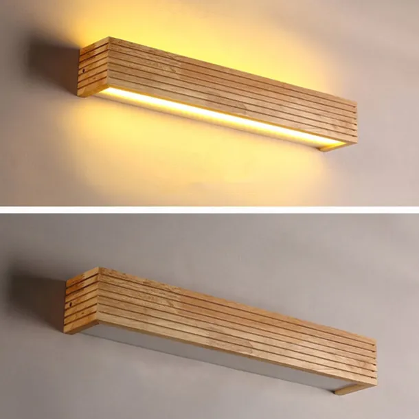 Modern Nordic Style Indoor Wall Light LED Wood Fixture for Living Room Bedroom Bathroom Wall Sconce 220-240V 8W