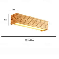 Modern Nordic Style Indoor Wall Light LED Wood Fixture for Living Room Bedroom Bathroom Wall Sconce 220-240V 8W