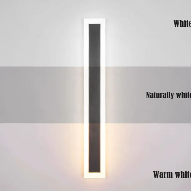 Modern Plug Wall Lamp 11.8-47in Frosted Black LED Acrylic Outdoor Wall Lamp 59 Inch Plug Cable with Opening Acrylic Indoor Wall Lamp Suitable for Bedroom Living Room Bathroom Makeup Corridor