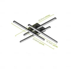 Modern Semi Flush Mount Ceiling Light Acrylic 4 Light LED Ceiling Lamp Nordic Sputnik Light Fixture for Living Room Dining Room Bedroom 110-240V