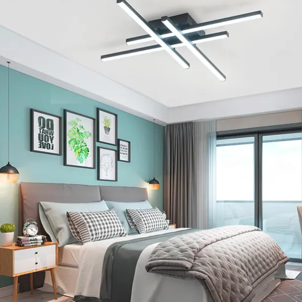 Modern Semi Flush Mount Ceiling Light Acrylic 4 Light LED Ceiling Lamp Nordic Sputnik Light Fixture for Living Room Dining Room Bedroom 110-240V