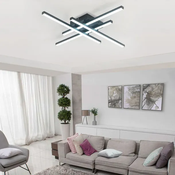 Modern Semi Flush Mount Ceiling Light Acrylic 4 Light LED Ceiling Lamp Nordic Sputnik Light Fixture for Living Room Dining Room Bedroom 110-240V