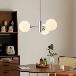 Modern Sputnik Chandelier Globe Design, 3/5/8-Light Semi Flush Mount Ceiling Lights Fixture Chrome for Bedroom, Dining Room, Living Room, Kitchen, E27 Base, Bulbs Not Included