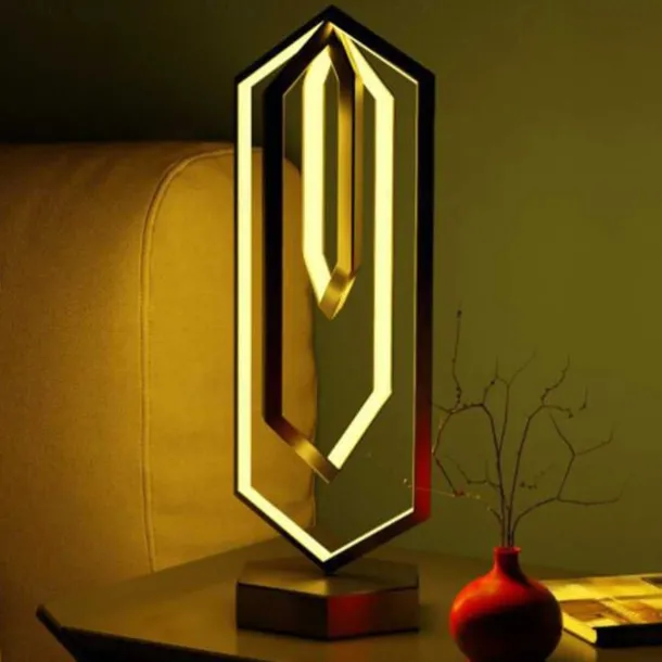 Modern Table Lamps RGB Dimmable Polygon LED Mood Table Lamp with Remote Control and Control App for Bedroom Living Room Office Nightstand Bookshelf