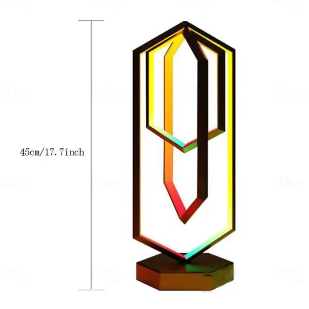 Modern Table Lamps RGB Dimmable Polygon LED Mood Table Lamp with Remote Control and Control App for Bedroom Living Room Office Nightstand Bookshelf