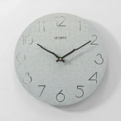 Modern Wall Clock,Creative Decorative Nordic Log Style Wall Clock Arabic Numerals Wall Clock Modern White Wood Simple Round Wall Clock 30cm