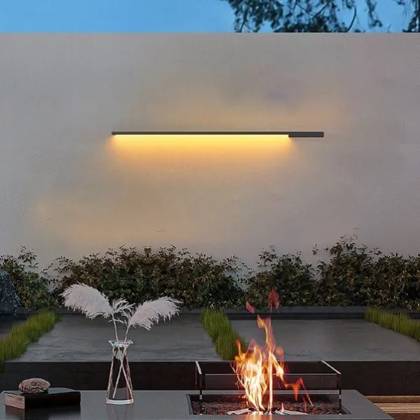 Modern Waterproof Outdoor Wall Light Villa Garden Balcony LED Strip Lamp 1-Light Courtyard Fixture 110-240V 20W Sconce Lighting