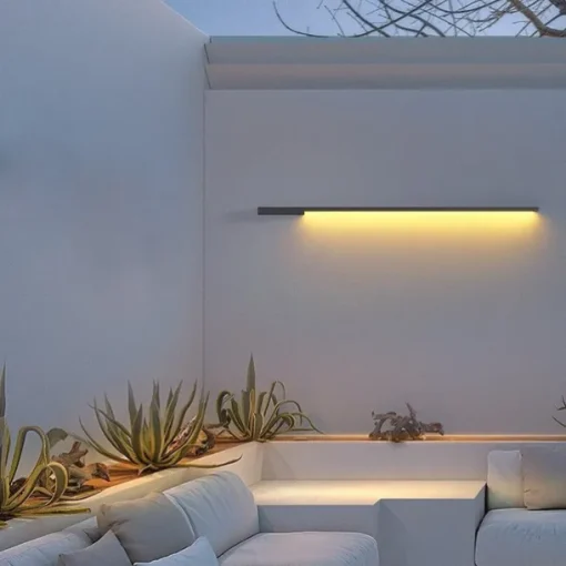 Modern Waterproof Outdoor Wall Light Villa Garden Balcony LED Strip Lamp 1-Light Courtyard Fixture 110-240V 20W Sconce Lighting