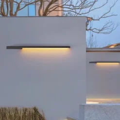 Modern Waterproof Outdoor Wall Light Villa Garden Balcony LED Strip Lamp 1-Light Courtyard Fixture 110-240V 20W Sconce Lighting