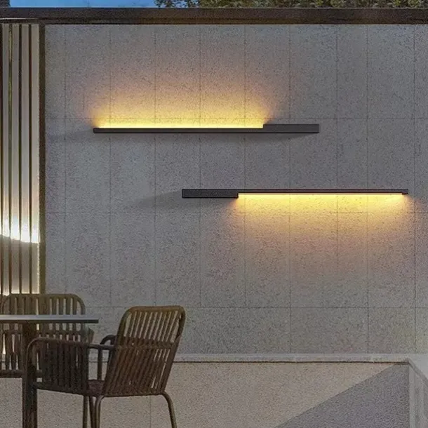 Modern Waterproof Outdoor Wall Light Villa Garden Balcony LED Strip Lamp 1-Light Courtyard Fixture 110-240V 20W Sconce Lighting