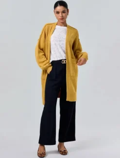 Mohair Bishop Sleeve Casual Daily Knit Cardigan