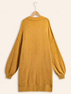 Mohair Bishop Sleeve Casual Daily Knit Cardigan