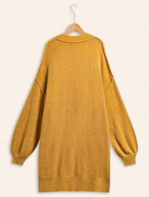 Mohair Bishop Sleeve Casual Daily Knit Cardigan