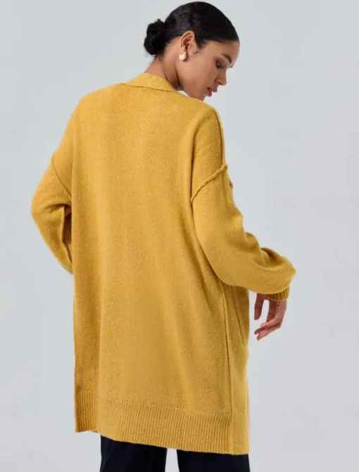 Mohair Bishop Sleeve Casual Daily Knit Cardigan
