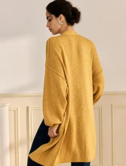 Mohair Bishop Sleeve Casual Daily Knit Cardigan