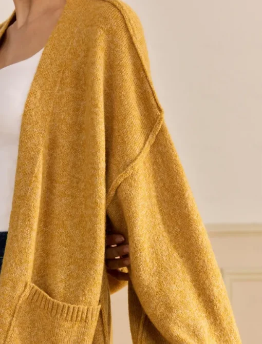 Mohair Bishop Sleeve Casual Daily Knit Cardigan