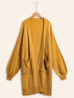 Mohair Bishop Sleeve Casual Daily Knit Cardigan
