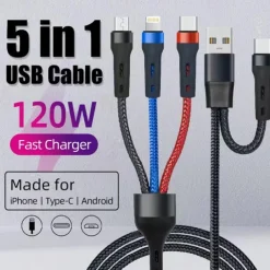 MOMAX Apple MFi Certified Multi Charging Cable USB A to Type C / Micro / IP 3 A Fast Charging Nylon Braided Durable 3 in 1 For Macbook iPad Samsung Phone Accessory