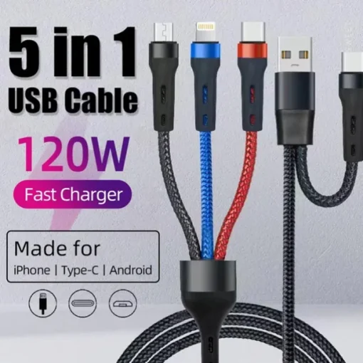 MOMAX Apple MFi Certified Multi Charging Cable USB A to Type C / Micro / IP 3 A Fast Charging Nylon Braided Durable 3 in 1 For Macbook iPad Samsung Phone Accessory