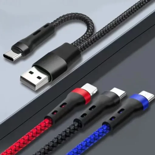 MOMAX Apple MFi Certified Multi Charging Cable USB A to Type C / Micro / IP 3 A Fast Charging Nylon Braided Durable 3 in 1 For Macbook iPad Samsung Phone Accessory