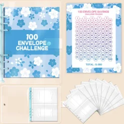 Money Saving Challenge Binder Kit With 100 Envelopes & Tracker Money Saving Challenge Book Budget Planner Book for Budgeting