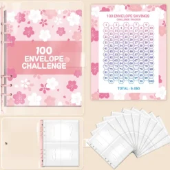 Money Saving Challenge Binder Kit With 100 Envelopes & Tracker Money Saving Challenge Book Budget Planner Book for Budgeting